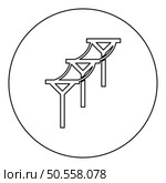 Power line electric pole electric power transmission concept high voltage wire row of pillars with cable icon in circle round black color vector illustration image outline contour line thin style simple. Power line electric pole electric power transmission concept high voltage wire row of pillars with cable icon in circle round black color vector illustration image outline contour line thin style. Стоковая иллюстрация, агентство Ingram Publishing / Фотобанк Лори