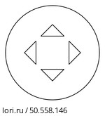 Four arrows pointing from the center symbol location icon in circle round black color vector illustration image outline contour line thin style simple. Four arrows pointing from the center symbol location icon in circle round black color vector illustration image outline contour line thin style. Стоковая иллюстрация, агентство Ingram Publishing / Фотобанк Лори