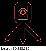 Neon theodolite survey equipment for measurements on tripod geodetic device tacheometer research level instrument geodesy tool red color vector illustration image flat style light. Neon theodolite survey equipment for measurements on tripod geodetic device tacheometer research level instrument geodesy tool red color vector illustration image flat style. Стоковая иллюстрация, агентство Ingram Publishing / Фотобанк Лори