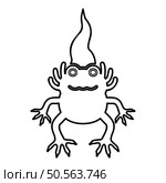 Axolotl ambystoma mexicanum front view contour outline line icon black color vector illustration image thin flat style simple. Axolotl ambystoma mexicanum front view contour outline line icon black color vector illustration image thin flat style. Стоковая иллюстрация, агентство Ingram Publishing / Фотобанк Лори