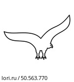 Eagle bald american bird silhouette contour outline line icon black color vector illustration image thin flat style simple. Eagle bald american bird silhouette contour outline line icon black color vector illustration image thin flat style. Стоковая иллюстрация, агентство Ingram Publishing / Фотобанк Лори