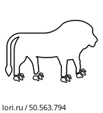 Lion head contour outline line icon black color vector illustration image thin flat style simple. Lion head contour outline line icon black color vector illustration image thin flat style. Стоковая иллюстрация, агентство Ingram Publishing / Фотобанк Лори