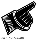 A bold black and white illustration of a hand pointing right. Ideal for website elements. app interfaces. and directional signage. Стоковая иллюстрация, агентство Ingram Publishing / Фотобанк Лори