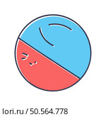 Cute and quirky. this colorful pie chart is perfect for presentations. social media. or websites. Its simple design and playful expression make it easy to understand and engaging to look at. Стоковая иллюстрация, агентство Ingram Publishing / Фотобанк Лори