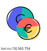 Colorful and playful illustration of a euro coin. Perfect for financial. business. and money related concepts. Стоковая иллюстрация, агентство Ingram Publishing / Фотобанк Лори