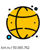 Simple. stylized illustration of a yellow globe with black outlines and blue dots. Perfect for website design. social media graphics. and more. Стоковая иллюстрация, агентство Ingram Publishing / Фотобанк Лори
