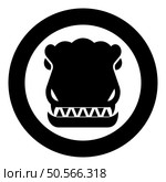 Head dinosaur dragon icon in circle round black color vector illustration image solid outline style simple. Head dinosaur dragon icon in circle round black color vector illustration image solid outline style. Стоковая иллюстрация, агентство Ingram Publishing / Фотобанк Лори