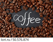 coffee beans on black background. Стоковое фото, агентство Ingram Publishing / Фотобанк Лори