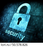 Security concept: Lock on digital screen, contrast, 3d render. Стоковое фото, агентство Ingram Publishing / Фотобанк Лори