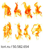 Fire flames isolated on white background. Стоковое фото, агентство Ingram Publishing / Фотобанк Лори