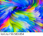 Color Swirl series. Backdrop composed of pattern of swirling color strands and suitable for use in the projects on creativity, imagination and art. Стоковое фото, агентство Ingram Publishing / Фотобанк Лори