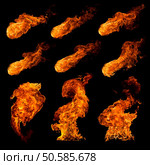 Fire set isolated on black background. Стоковое фото, агентство Ingram Publishing / Фотобанк Лори