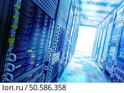Conceptual Web service station with data server racks. . Стоковое фото, агентство Ingram Publishing / Фотобанк Лори