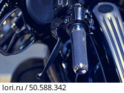 handlebar motorcycle in dark background, soft focus and blur. Стоковое фото, агентство Ingram Publishing / Фотобанк Лори