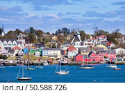 UNESCO world heritage site of historic downtown Lunenburg, Nova Scotia, NS, Canada at the Atlantic ocean. 0.2015. Стоковое фото, агентство Ingram Publishing / Фотобанк Лори