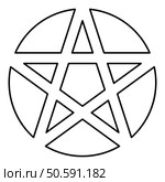 Pentakl Neopagan Wicca Pentacle Neo paganism sign five pointed star in circle inside round Pentagram magic symbol contour outline line icon black color vector illustration image thin flat style simple. Pentakl Neopagan Wicca Pentacle Neo paganism sign five pointed star in circle inside round Pentagram magic symbol contour outline line icon black color vector illustration image thin flat style. Стоковая иллюстрация, агентство Ingram Publishing / Фотобанк Лори