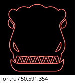 Neon head dinosaur dragon red color vector illustration image flat style light. Neon head dinosaur dragon red color vector illustration image flat style. Стоковая иллюстрация, агентство Ingram Publishing / Фотобанк Лори