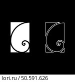 Golden ratio section Sacred geometry symbol ration proportions set icon white color vector illustration image simple solid fill outline contour line thin flat style. Golden ratio section Sacred geometry symbol ration proportions set icon white color vector illustration image solid fill outline contour line thin flat style. Стоковая иллюстрация, агентство Ingram Publishing / Фотобанк Лори