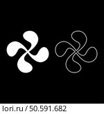 Basque Cross Lauburu Lauborou Eusko set icon white color vector illustration image simple solid fill outline contour line thin flat style. Basque Cross Lauburu Lauborou Eusko set icon white color vector illustration image solid fill outline contour line thin flat style. Стоковая иллюстрация, агентство Ingram Publishing / Фотобанк Лори