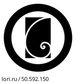 Golden ratio section Sacred geometry symbol ration proportions icon in circle round black color vector illustration image solid outline style simple. Golden ratio section Sacred geometry symbol ration proportions icon in circle round black color vector illustration image solid outline style. Стоковая иллюстрация, агентство Ingram Publishing / Фотобанк Лори