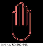Neon hand Akhimsa Ahimsa arm Jainism Jain religion symbol Dharma Ahinsa red color vector illustration image flat style light. Neon hand Akhimsa Ahimsa arm Jainism Jain religion symbol Dharma Ahinsa red color vector illustration image flat style. Стоковая иллюстрация, агентство Ingram Publishing / Фотобанк Лори