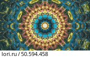 Psychedelic colorful mandala pattern expanding and rotating. Стоковое AI-видео, аниматор Юрий Поздников / Фотобанк Лори