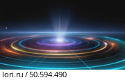 Glowing futuristic concentric circles expanding in space. Стоковое AI-видео, аниматор Юрий Поздников / Фотобанк Лори