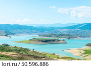 Beautiful landscape of the mountain Chirkey reservoir with azure water of the North Caucasus of Dagestan. Russia. Стоковое фото, фотограф Константин Лабунский / Фотобанк Лори