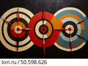 Dynamic abstract art featuring colorful concentric circles. Стоковое AI-изображение, AI-художник Иван Рябоконь / Фотобанк Лори