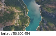 Piva river canyon aerial Montenegro. Стоковое видео, видеограф Михаил Коханчиков / Фотобанк Лори