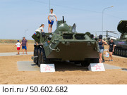 Машина РХМ-6 на базе бронетранспортера БТР-80 для ведения радиационной, химической и биологической разведки. Волгоградская область, Средняя Ахтуба, Россия (2021 год). Редакционное фото, фотограф Андрей Цыганков / Фотобанк Лори
