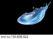 Splashing water wave on black background creating bubbles. Стоковое AI-изображение, AI-художник Иван Рябоконь / Фотобанк Лори