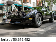 BERLIN - MAY 10, 2025: Classic American sports car Chevrolet Corvette C3, 1970s, on the street. Classic Days Berlin. Редакционное фото, фотограф Sergey Kohl / Фотобанк Лори