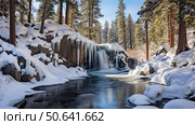 frozen tahoe winter ai generated. Стоковое AI-изображение, AI-художник Vectorwin / Фотобанк Лори