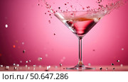effervescent splash martini pink ai generated. Стоковое AI-изображение, AI-художник Vectorwin / Фотобанк Лори