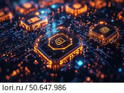 Cyber security and data protection on internet. virtual lock shield, secure access, encrypted connection. Password protected system and storage. Cybersecurity technology. Стоковое AI-изображение, AI-художник Ирина Михайличенко / Фотобанк Лори