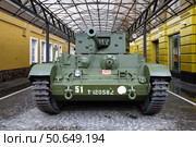 Английский танк Mk VII Cromwell периода Второй мировой войны в Музее техники Вадим Задорожного. Архангельское, Московская область (2020 год). Редакционное фото, фотограф Виктор Карасев / Фотобанк Лори