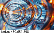 Abstract Blue and Orange Tunnel Visuals Motion Picture. Futuristic Background Footage for Science Fiction, Technology Presentations and Scifi Projects. Стоковое AI-видео, аниматор Анна Маркина / Фотобанк Лори