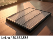 New air filter purifying the air in a modern home. Стоковое AI-изображение, AI-художник Иван Рябоконь / Фотобанк Лори