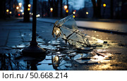 streetlamp broken light ai generated. Стоковое AI-изображение, AI-художник Vectorwin / Фотобанк Лори