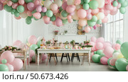 party pink and green balloons ai generated. Стоковое AI-изображение, AI-художник Vectorwin / Фотобанк Лори
