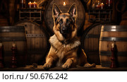guardian wine dog ai generated. Стоковое AI-изображение, AI-художник Vectorwin / Фотобанк Лори