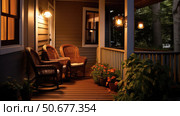 quaint porch light ai generated. Стоковое AI-изображение, AI-художник Vectorwin / Фотобанк Лори