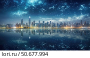skyline twinkle star background ai generated. Стоковое AI-изображение, AI-художник Vectorwin / Фотобанк Лори