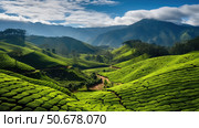 munnar agriculture asia ai generated. Стоковое AI-изображение, AI-художник Vectorwin / Фотобанк Лори