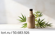 glass cbd bottle isolated ai generated. Стоковое AI-изображение, AI-художник Vectorwin / Фотобанк Лори