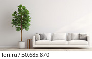 fiddleleaf livingroom plant ai generated. Стоковое AI-изображение, AI-художник Vectorwin / Фотобанк Лори