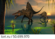 Artist's concept of Spinosaurus. Стоковое фото, фотограф Mark Stevenson/Stocktrek Images / ТАСС / Фотобанк Лори