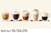 cappuccino types of coffee. Стоковое фото, фотограф Vectorwin / Фотобанк Лори