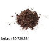 Soil or dirt section isolated on white background. Стоковое фото, фотограф Сергей Толмачёв / Фотобанк Лори